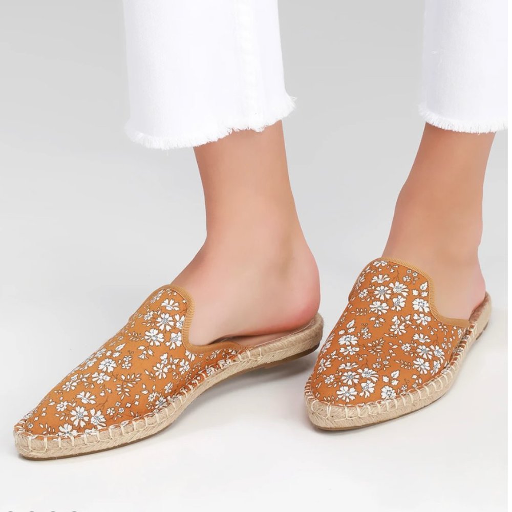Upton Marigold Floral Print Espadrille Loafer Slides